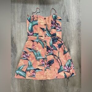 Kimchi Blue Coral and Green Floral Dress